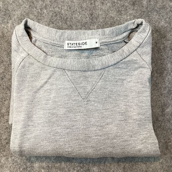 Stateside Women’s Medium Sweatshirt Crew Neck Light Gray Pullover Casual Boho - Picture 13 of 13